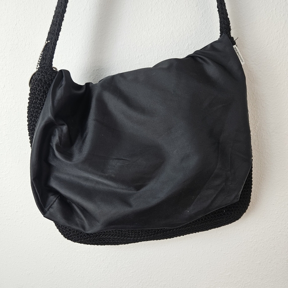 The Sak Womens Shoulder Bag Black Basket Weave Pockets Zipper - Picture 7 of 7